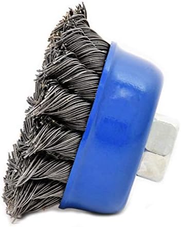 Conical-Wire-Brushes  2 Pieces  Round  Ø 65 mm  Thread: M14 x 2,0 mm  Steel Wire Corrugated  for Angle Grinders  Braided-Sanding-Brushes  Round-Brush