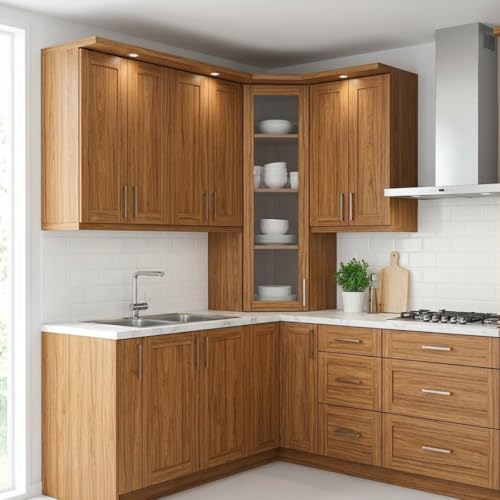 Image of HOME13 Self Adhesive Wood Grain Wallpaper for Furniture Vinyl Sticker Wooden Door Desktop Wall Paper Kitchen Wallpaper (2 feet by 5 feet, Texture 1)
