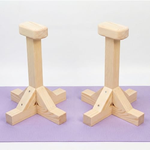 SAMTROY Handstand Canes for Balance Training, Stable Wooden Handstand Blocks with Non-Slip Base & Moisture-Absorbent Grip, Portable Bodyweight Training Equipment for Home Gym & Strength Practice