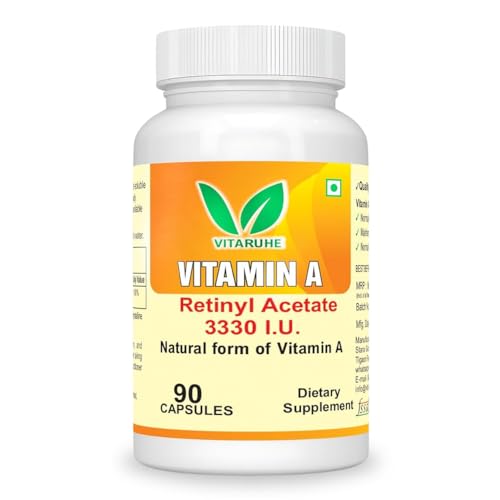 VitaRuhe Vitamin A 3330 IU - High Potency Retinyl Acetate, Natural & Non-GMO, 90 Capsules
