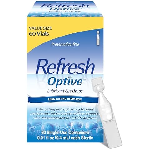 Refresh Optive Lubricant Eye Drops, Preservative-Free, 0.01 Fl Oz Single-Use Containers, 60 Count Cover