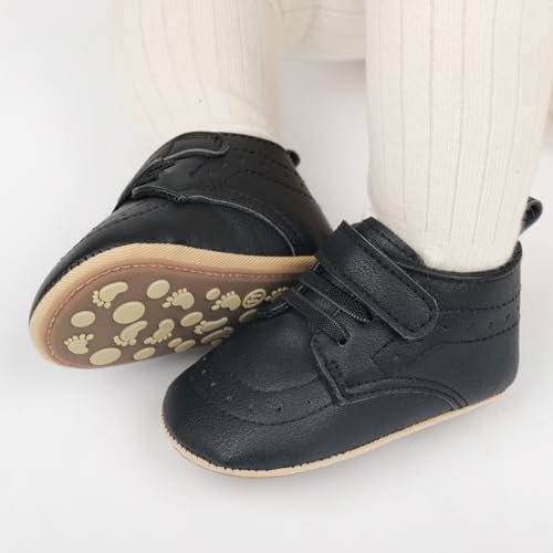 Image of Baby Boys Girls Sneakers Toddler Non-Slip Soft Rubber Sole First Walking Shoes Infant Newborn Crib Dress Shoes
