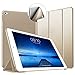 Apple iPad günstig Kaufen-VAGHVEO Hülle für iPad Air 2 9,7 Zoll 2014 Dünne Leichtgewicht Ständer Schutzhülle [Auto Schlafen/Wecken] mit Flexibel Weicher TPU Rückseite Cover Leder Hüllen für Apple iPad A1566 / A1567, Gold
