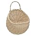 Wall Hanging Basket, Wall Hanging Rattan Basket Small Kitchen Hanging Basket Multifunctional Wall Mounted Woven Storage Basket for Home Beige