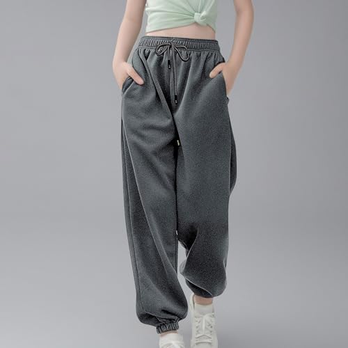 Teen Girl's Sweatpants 2025 Cinch Bottom Joggers for Kids Lightweight High Waisted Gym Loose Trousers with Pockets2