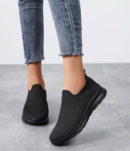 Women's Athletic Slip On Walking Shoes Comfortable Lightweight Breathable Sock Shoe Casual Mesh Non Slip Tennis Workout Running Sneakers3