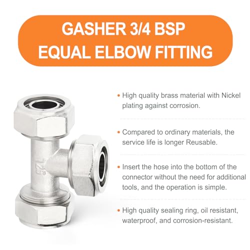 Tubo de aire comprimido con conector Tee T de 3/4 GASHER 4