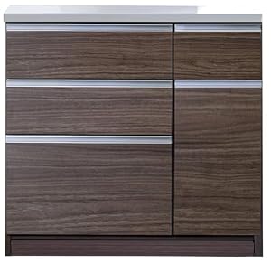 キッチン収納 キッチン カウンター ロータイプ スリム 日本製 完成品 【ブラウン aaa30047 90 カウンター 12－1】キッチンカウンター テーブル 間仕切り 90 カップボード カウンター 作業台 レンジ台 キッチン収納 ...