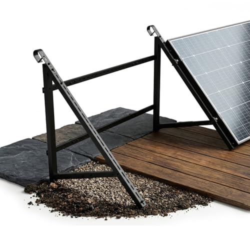Balkonkraftwerk Halterung Schwarz von Tergato – Solarpanel Halterung für Balkon & Wand – Verstellbar 30-50° – PV Modul Set aus Aluprofil – Bis 180km/h Windlast & Schneelast – Rostfreier Stahl