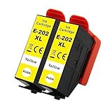 Couleur Jaune Go Inks 2 Cartouches d\'encre Jaune pour remplacer Epson 202XLY (202Y) Compatible/Non-OEM pour Epson Expression Photo Imprimantes