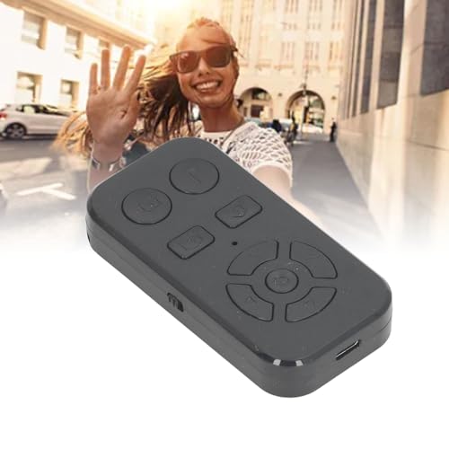 Cuifati Pilot zdalnego sterowania Bluetooth, przewracanie stron, 9 przycisków, bezprzewodowa migawka aparatu, przycisk selfie, kliker, nagrywanie wideo, zdalne odtwarzanie lub pauza na dłużej