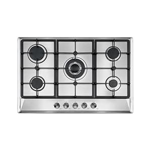30 Inch 5 Burner Gas Cooktop – Stainless Steel Built-in Stovetop with NG/LPG Convertible, Auto Ignition & Safety Shut-Off, Ideal for Countertop