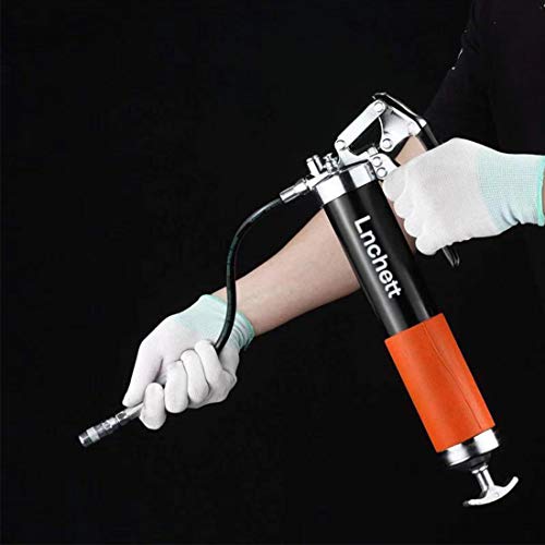 Lnchett Grease Gun with Towel, 9000 PSI Professional Heavy Duty 14 oz