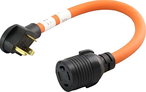 AC WORKS Generator to Transfer Switch L14-30 Inlet Box Adapter (TT-30 RV 30Amp to L14-30 Flexible)