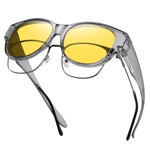 Image of GEGURI Polarized Sunglasses Fit Over Glasses for Men Women, Oversized Square Sun Glasses UV400 Protection Shades