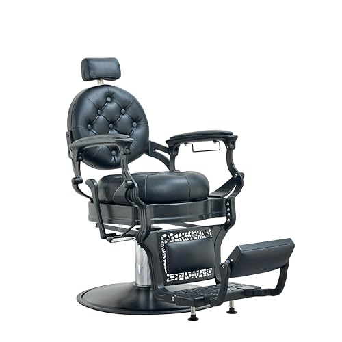 Antlu Barber Chair Salon Chair Hair Stylist, Vintage Heavy Duty 700lbs Hair Styling Chairs for Tattoo Barbershop Beauty Massage Tattoo (Black)