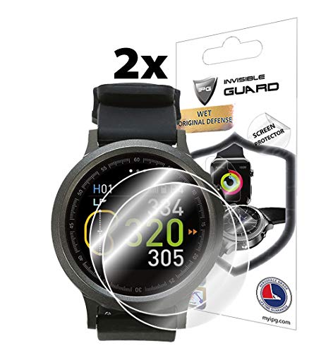 IPG for GolfBuddy WTX Smart Golf GPS Smartwatch Screen Protector (2 Units) Invisible Ultra HD Clear Film Anti Scratch Skin Guard - Smooth/Self-Healing/Bubble -Free by
