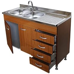 Modulo Mueble Fregadero Arredobagno e Cucine Mueble bajo lavabo modular cocina 120 cm con dos puertas y fregadero Inox