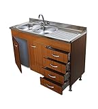 Arredobagno e Cucine Unterschrank für Küche, 120 cm, mit zwei Türen und...