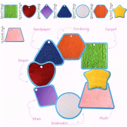 Image of Boao 8 Set Mini Sensory Mats Assorted Textured Play Mats Sensory Floor Tiles Educational Tactile Toys for Activity(8.7 Inch,Irregular)