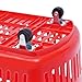 Gdrasuya10 6 Pcs 35L Shopping Baskets with Wheels and Handle, Red, Plastic