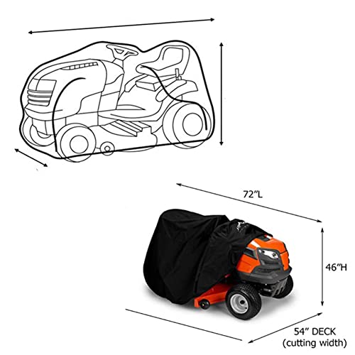 ihreesy Waterproof Lawn Mower Cover,Oxford Cloth Tractor Cover Anti-UV Protective Cover for Garden Lawn Mower Engine Protection,Green,XXL: 245cm x 50cm x 140cm