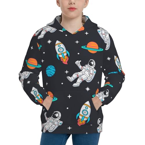 Space Kid Hoodies Boys Sweatshirts Girls Pullover with Pocket