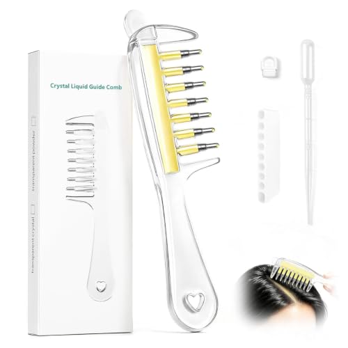 Image of Go well Hair Oil Applicator Comb, Refillable Scalp Massager & Liquid Dispenser with Storage Base, Even Oil Distribution Tool for All Hair Types & Growth Routines pack of 01