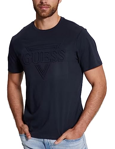 Guess Camiseta Embossed Azul Manga Corta para Hombre L