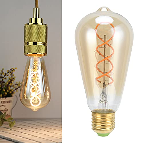 Hyuduo HYUDUOK28HM0CEGF Led Bulb Vintage Led Bulbs 4W 110V Led Filament Light Bulb Dimmable Flexible Spiral Led E27 Lamp Holder Filament Warm Light thumb #1