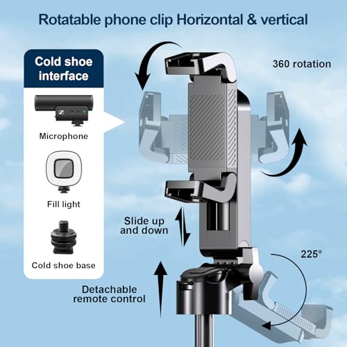Phone Tripod Stand, Pocketflex Mini Extendable Selfie Stick with Detachable Remote, Portable 360° Rotating Cell Phone Tripod Holder for iPhone/Android, Lightweight Travel Vlogging Tripod - Thumbnail 2
