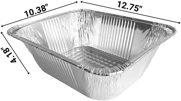 Miniatura 2 de Sartén de aluminio extra profunda de tamaño medio sin tapas, para cocinar, calentar, almacenar, preparar comidas, tostar, horno tostador (25)