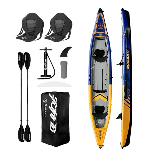 Inflatable Kayak 1 & 2 & 3 Person Adult- Full Drop Stitch Kayak for Adults,Portable, and Durable Tandem Kayak for Fishing, Touring, and Water Sports