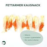 Topdog Kaninchenohren für Hunde 12 x 70g - Ohne Fell - Getrocknete Hasenohren mit Hühnchenfilet - 100% natürlich ohne Zusatzstoffe und fettarm - Idealer Kausnack mit intensivem Geschmack
