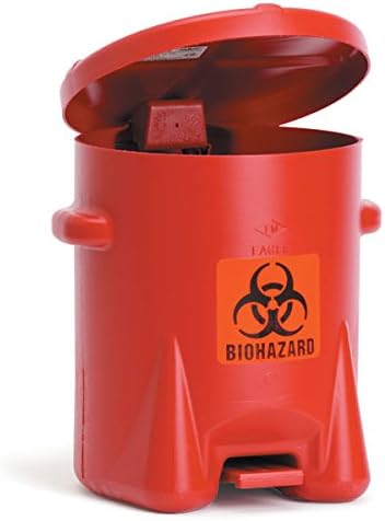 Polyethylene Biohazard Can 6-Gallon 13.5"W x 16.5"D x 16"H