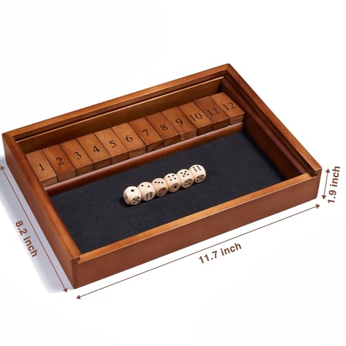 Juego Wooden Shut The Box Dados de Mesa para 2 Jugadores miniatura 2
