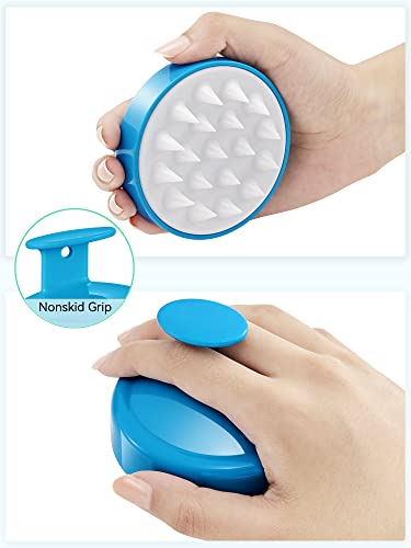Image of HEETA Scalp Massager with Soft Silicone Bristles for Hair Growth, Dandruff Removal and Exfoliation - Sky Blue Shampoo Brush