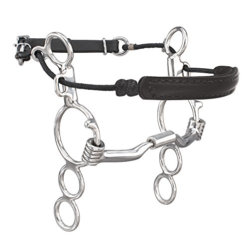 Myler 3-Ring Combination Bit - 6" Shank With Sweet Iron Low Port Comfort Snaffle Mb 04 #TOP21