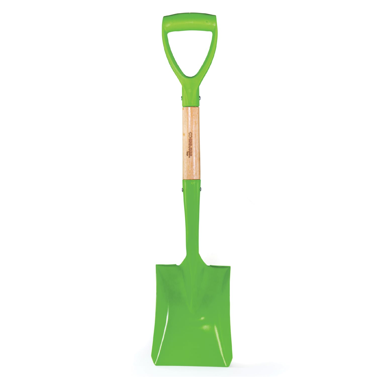 Bigjigs Toys Short Handled Garden Shovel | Outdoor Kids Gardening Tool with Wooden Hand Grip | Small Digging & Planting Accessories | Spade for Snow & Beach | Toddler Gift for 3+ Year Old Children