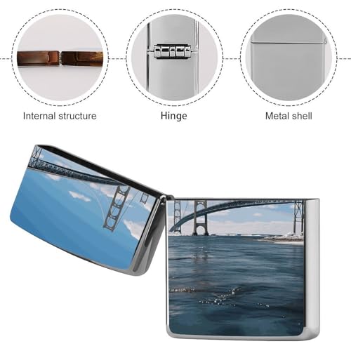 Funda metálica para encendedor Mackinac Suspension Bridge miniatura 5
