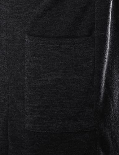 GIVON Mens Hooded Cardigan Ruffle Shawl Collar Drape Cape Overcoat with Pockets & Oversized Hood4