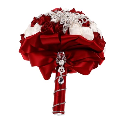 Bouquet de fleurs de soie avec strass pour cortège