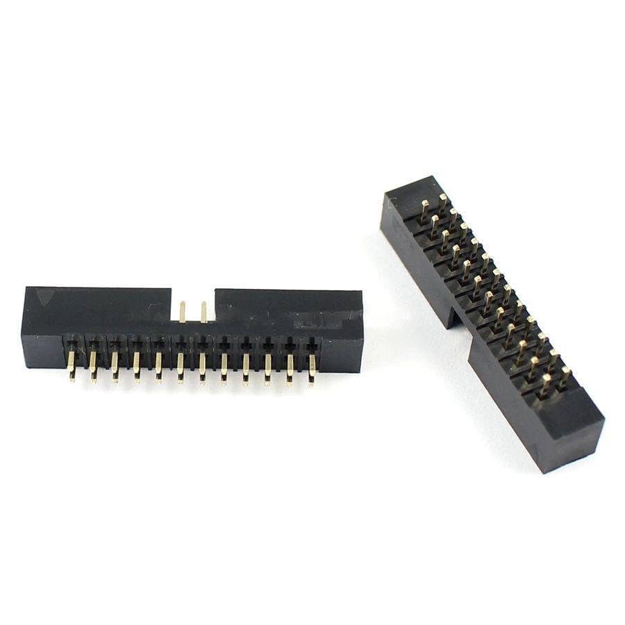 Generic 10 Pcs 2mm 2x12 Pin 24 Pin Straight Male Shrouded PCB Box header IDC Socket