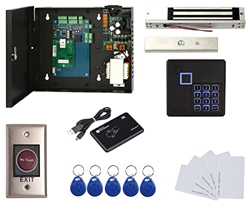 MENGQI-CONTROL 1 Door Access Control Board System 600lbs Electromagnetic Lock Infrared No Touch Exit Button RFID Keypad Reader 110~240V Power Supply Box USB Enroll Reader,Phone APP remotely Open Door by MENGQI-CONTROL - Used condition - US$161.66