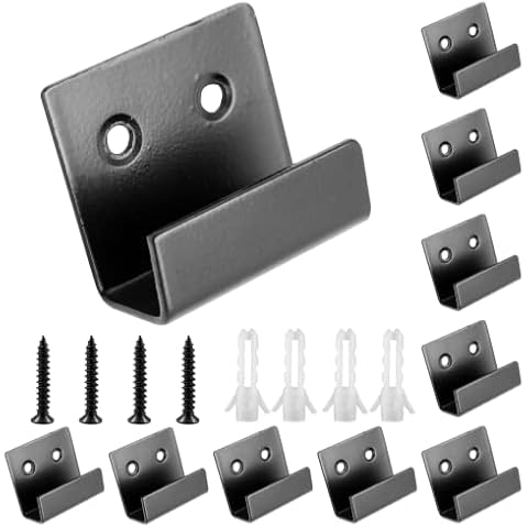 Luomorgo 10 Pcs Tile Display Wall Hanger, Stainless Steel Wall Mount Brackets Hook, Heavy Duty Tile Hanger for Mirrors, Picture Frame Ceramic Wall Display (Medium Size, Black) Cover