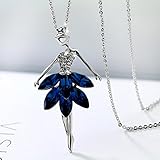 modeschmuck mit blauen steinen Anhänger Größe: Ca. 6,5 * 3,5 cm / 2.56 * 1.4 inch(L*W).