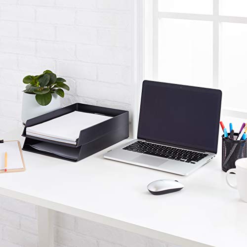 Amazon-Basics-Rectangular-Plastic-Desk-Organizer-letter-size-Tray-Black-2-Pack