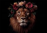 Puzzle 3000 Teile Löwe Puzzle Erwachsene Anspruchsvol Impossible Rätsel Kranz 122x81cm DIY Classic Holz Jigsaw für Erwachsene und Kinder ab 14 Jahren, Verfügbar Als Geschenke für Frauen Männer C-199