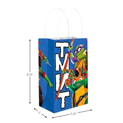 Sacs papier kraft multicolore Amscan TMNT rigides et originaux x8