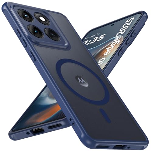 Image of For Motorola Edge 2025 Case,Magnetic [38 N52 Magnets] Military Grade Drop Protection moto edge 2025 case-Full Camera Protection Slim Matte Anti-Slip Phone Cover Protector For Motorola Edge 2025,Blue